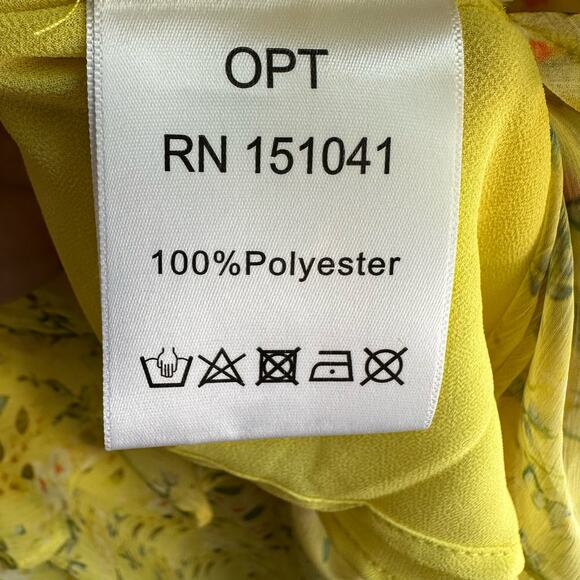 OPT Missa Floral Dress Yellow Green NWT - Picture 7 of 8